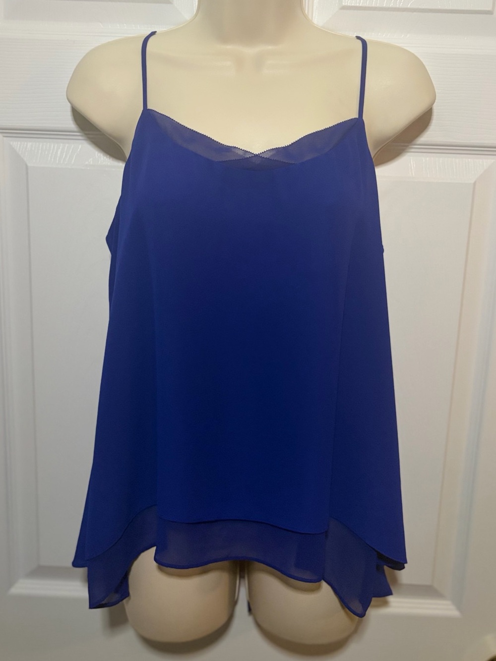 Banana Republic Royal Blue Sheer Layered Flowy Tank Top Women's Size Medium